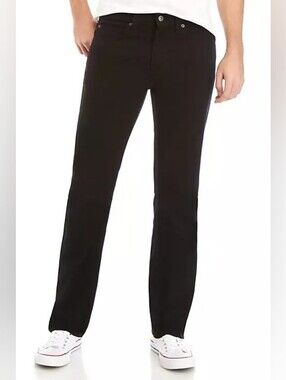 True Craft Mens Solid Black Straight Fit Jeans